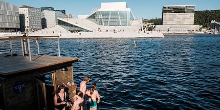Plongeon face à l'Opéra d'Oslo - Norvège
