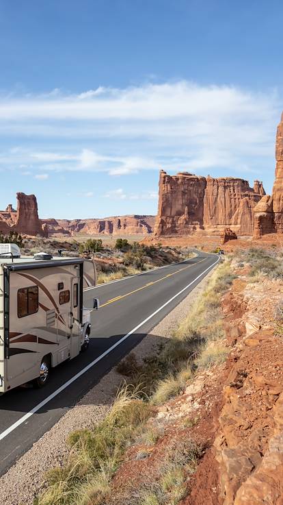 Traversée du Parc national des Arches en camping-car - Utah - Etats-Unis