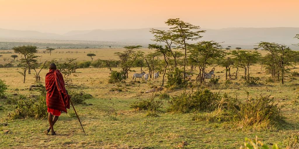 Masai dans la réserve de Masai Mara - Kenya