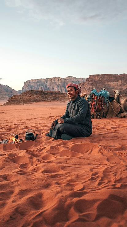 Bédouin dans le déser de Wadi Rum - Jordanie