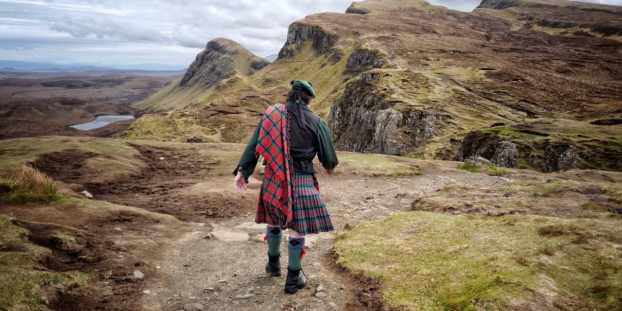 Homme en tartan traditionnel - Ecosse - Royaume-Uni